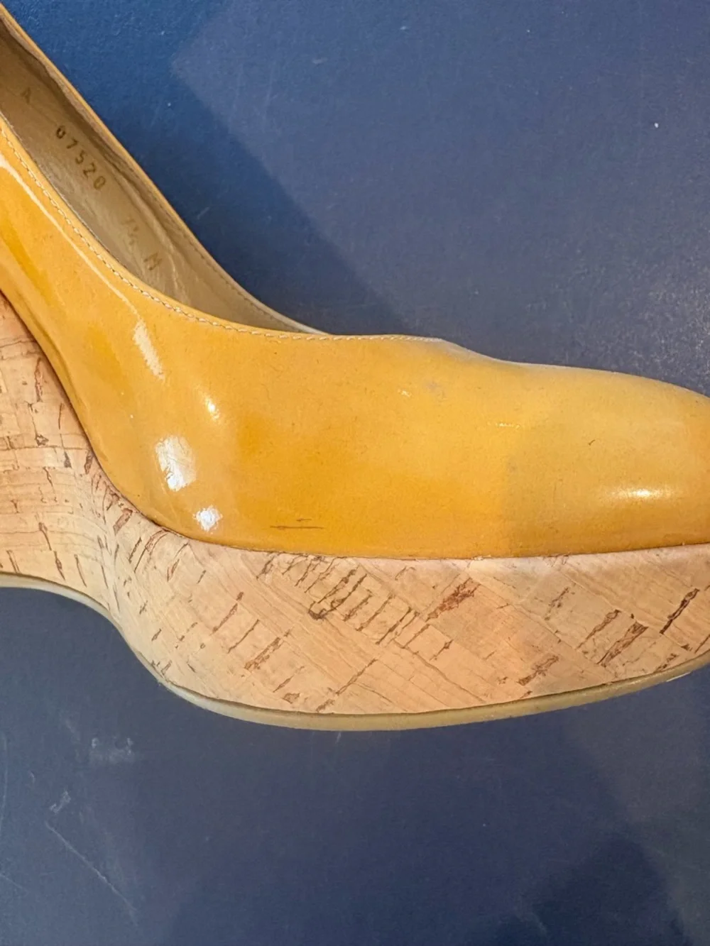 Stuart Weitzman Patent Cork Wedge - Picture 6 of 7